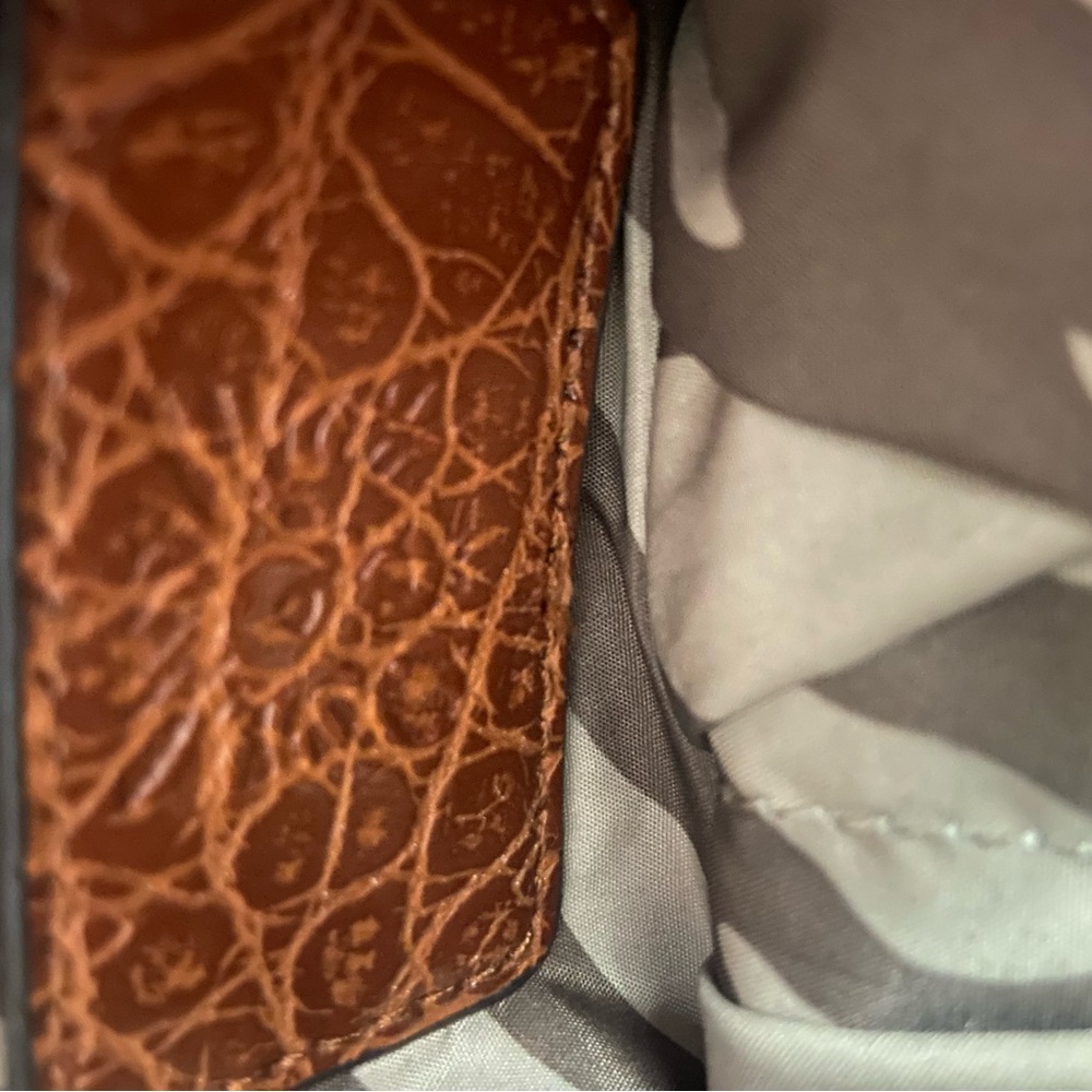 Anne Kline Brown Crocodile Embossed Crossbody Bag - Picture 7 of 8